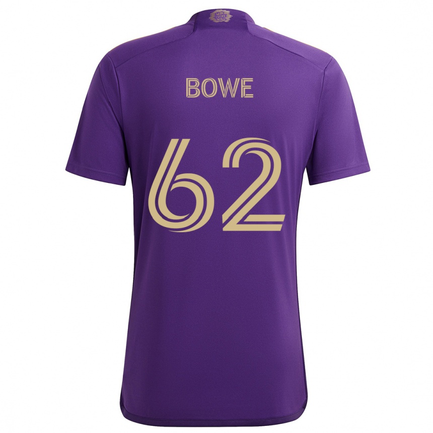 Hombre Fútbol Camiseta Thomas Bowe #62 Púrpura Amarillo 1ª Equipación 2024/25 México