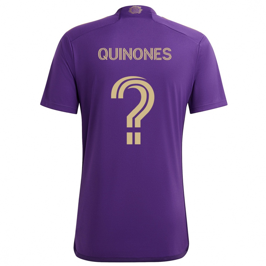 Hombre Fútbol Camiseta Lucas Quiñones #0 Púrpura Amarillo 1ª Equipación 2024/25 México