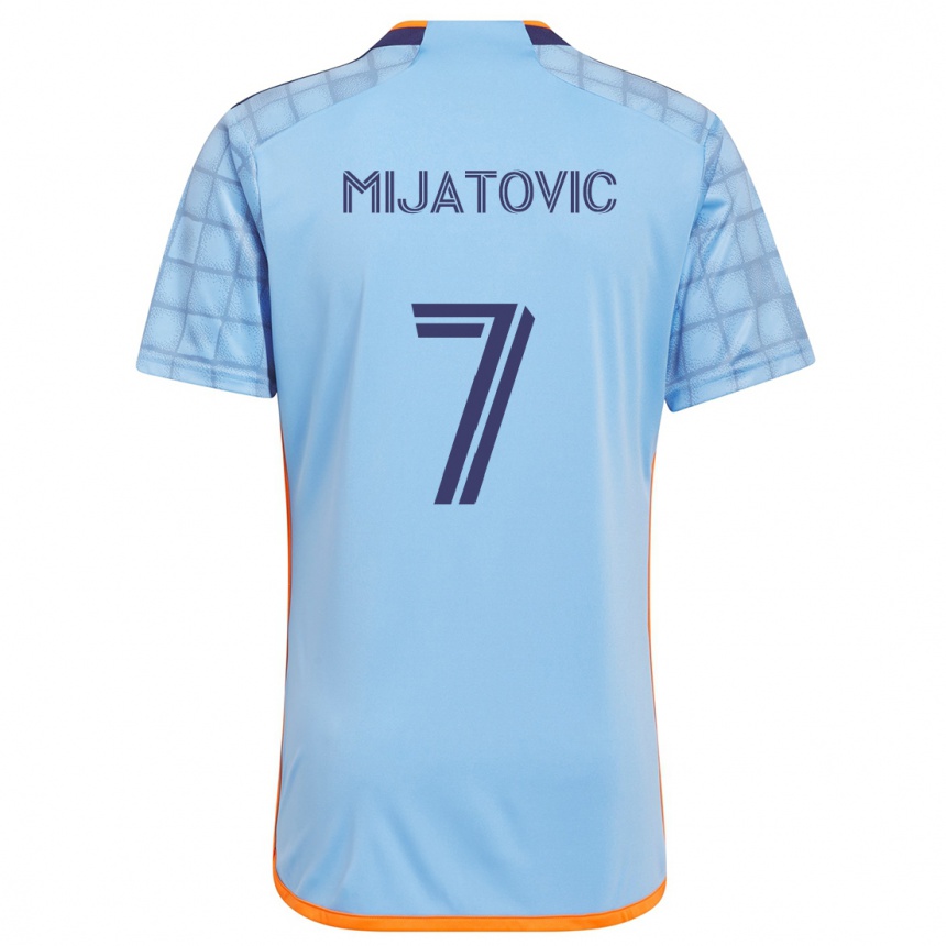 Hombre Fútbol Camiseta Jovan Mijatovic #7 Azul Naranja 1ª Equipación 2024/25 México