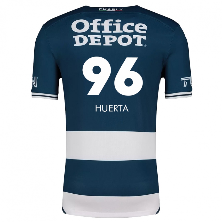 Hombre Fútbol Camiseta Edwin Huerta #96 Azul Blanco 1ª Equipación 2024/25 México