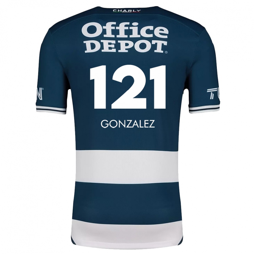 Hombre Fútbol Camiseta Cristian González #121 Azul Blanco 1ª Equipación 2024/25 México