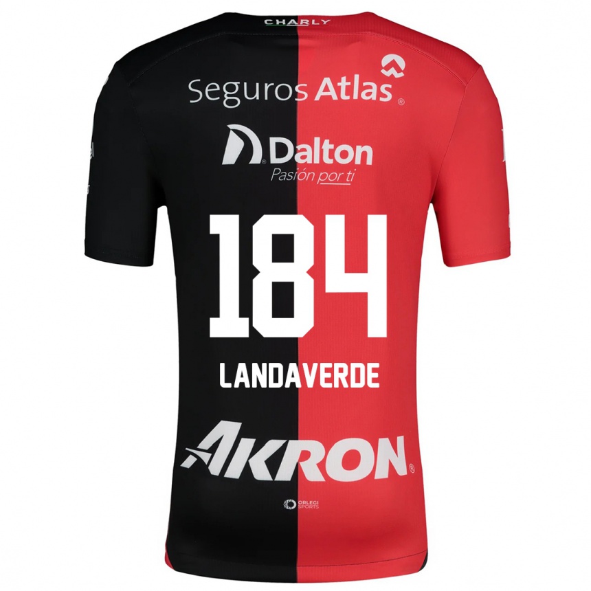 Hombre Fútbol Camiseta Antero Landaverde #184 Negro Rojo 1ª Equipación 2024/25 México