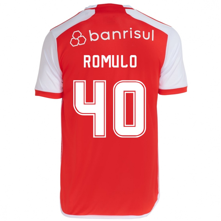 Hombre Fútbol Camiseta Rômulo #40 Rojo Blanco 1ª Equipación 2024/25 México