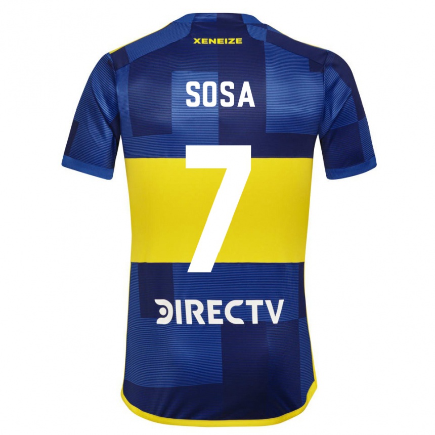 Hombre Fútbol Camiseta Elián Sosa #7 Azul Amarillo 1ª Equipación 2024/25 México