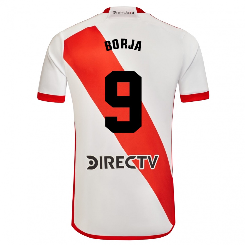 Hombre Fútbol Camiseta Miguel Borja #9 Blanco Rojo 1ª Equipación 2024/25 México