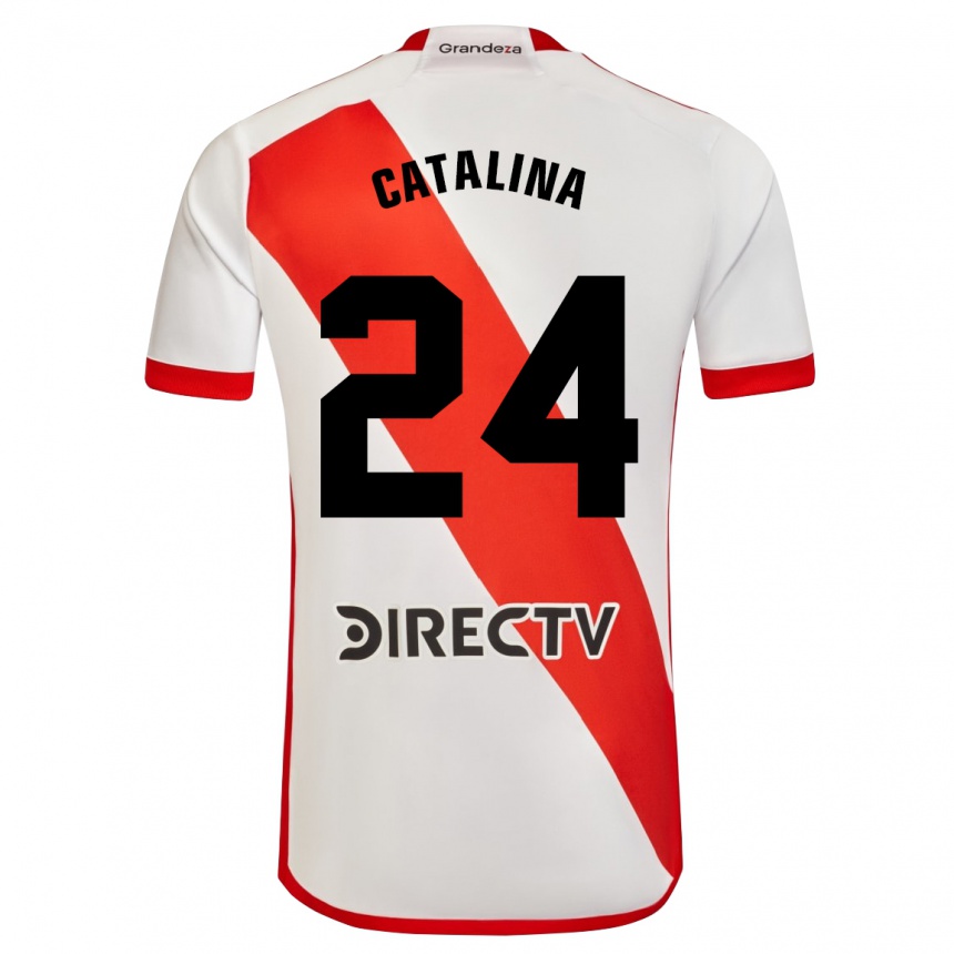 Hombre Fútbol Camiseta Catalina Julia Primo #24 Blanco Rojo 1ª Equipación 2024/25 México