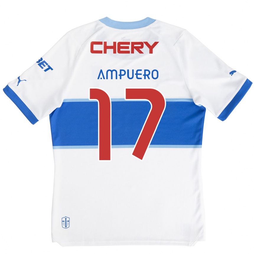 Hombre Fútbol Camiseta Branco Ampuero #17 Blanco Azul 1ª Equipación 2024/25 México