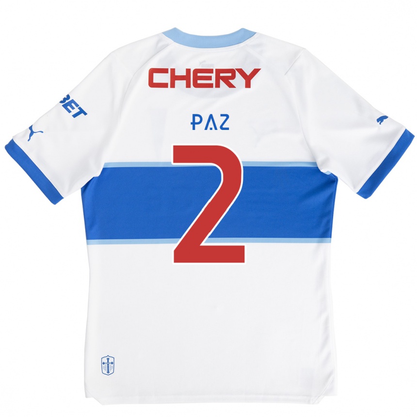 Hombre Fútbol Camiseta Nehuén Paz #2 Blanco Azul 1ª Equipación 2024/25 México