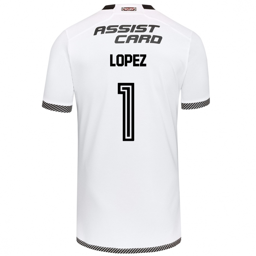 Hombre Fútbol Camiseta Yessenia López #1 Blanco Negro 1ª Equipación 2024/25 México