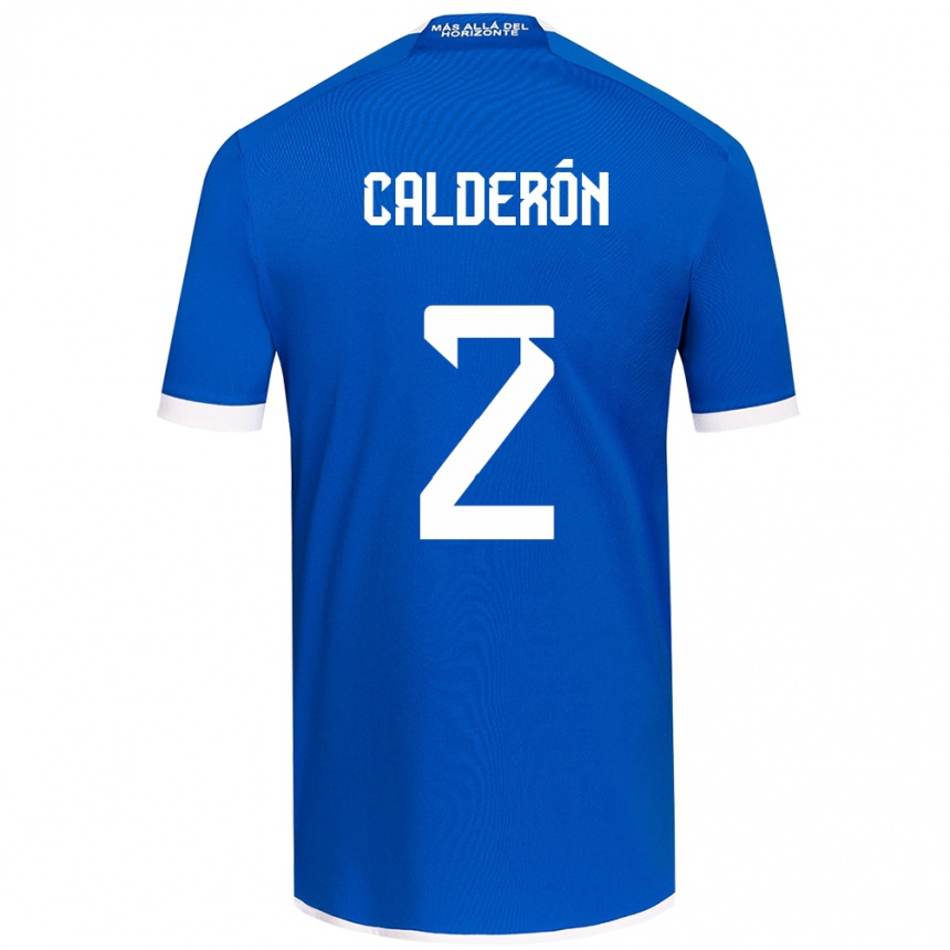 Hombre Fútbol Camiseta Franco Calderón #2 Azul Blanco 1ª Equipación 2024/25 México