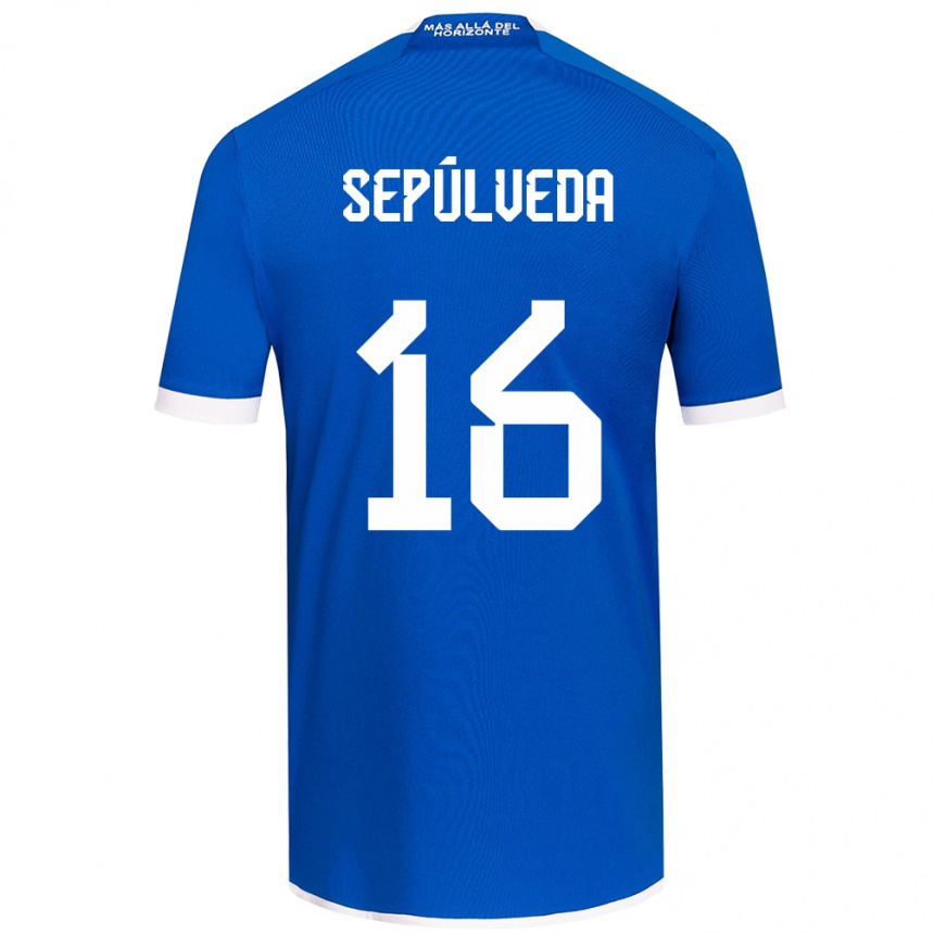 Hombre Fútbol Camiseta Matías Sepúlveda #16 Azul Blanco 1ª Equipación 2024/25 México