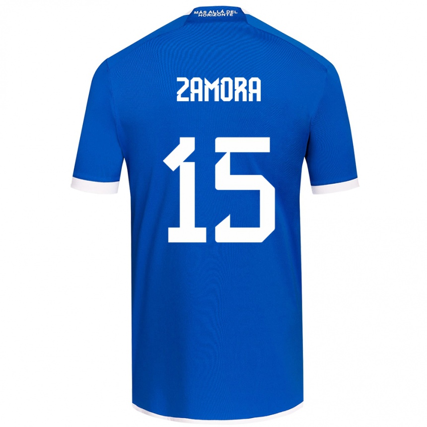 Hombre Fútbol Camiseta Daniela Zamora #15 Azul Blanco 1ª Equipación 2024/25 México