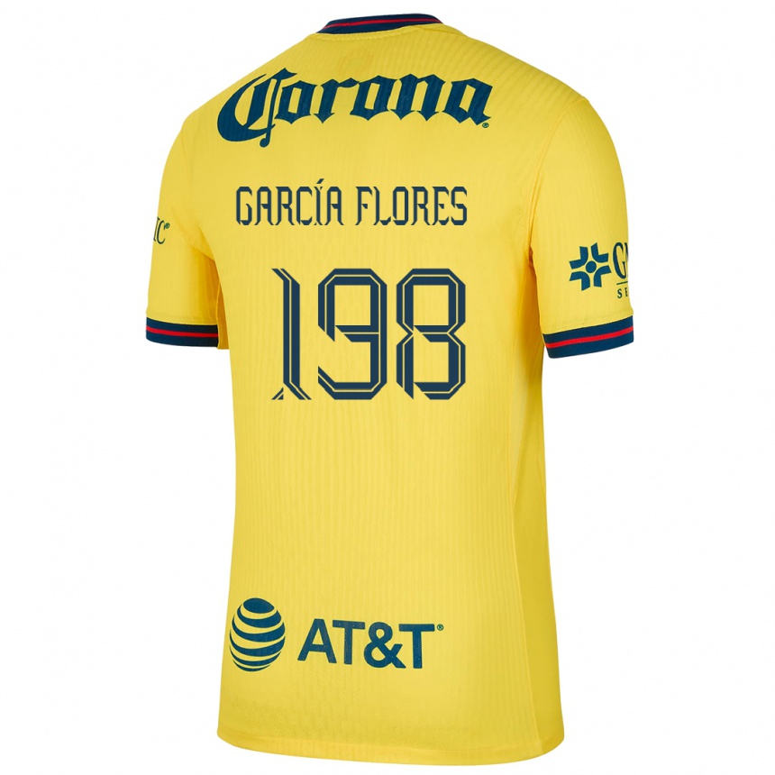 Hombre Fútbol Camiseta Francisco García Flores #198 Amarillo Azul 1ª Equipación 2024/25 México