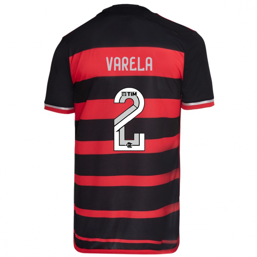 Hombre Fútbol Camiseta Guillermo Varela #2 Negro Rojo 1ª Equipación 2024/25 México