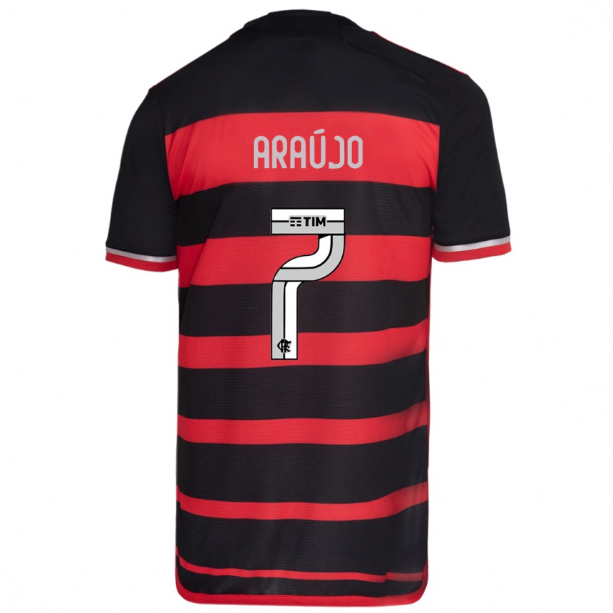 Hombre Fútbol Camiseta Luiz Araújo #7 Negro Rojo 1ª Equipación 2024/25 México