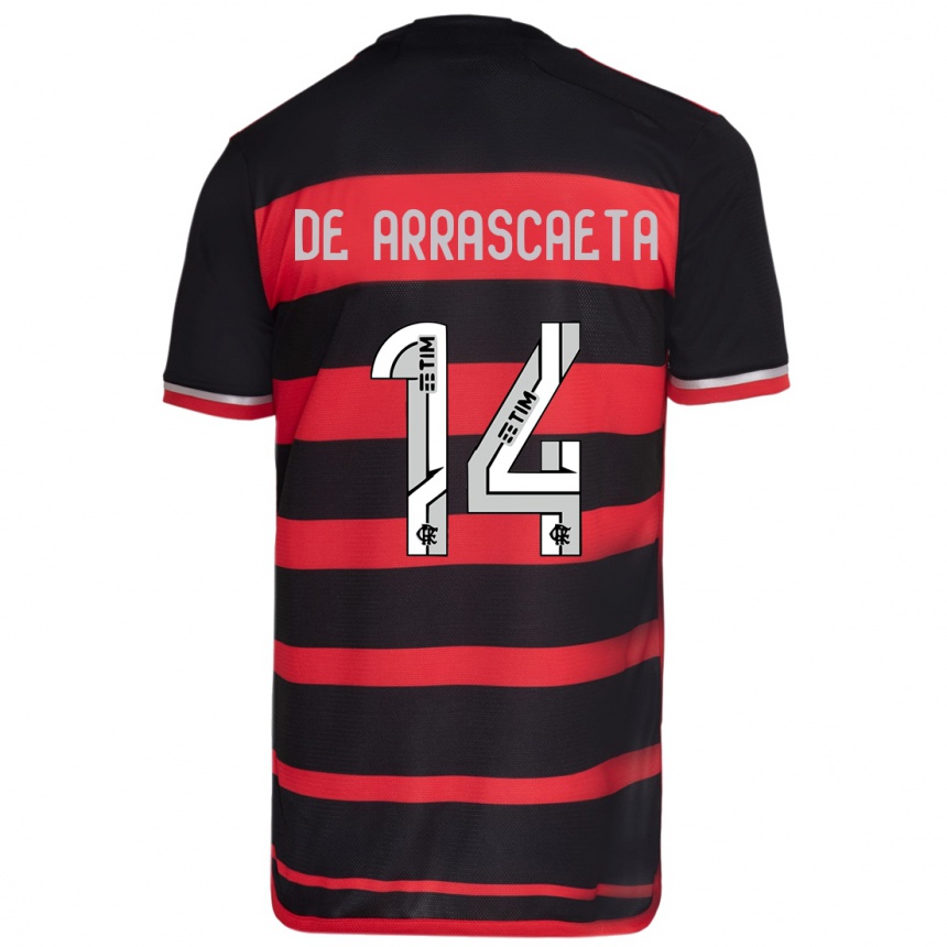 Hombre Fútbol Camiseta Giorgian De Arrascaeta #14 Negro Rojo 1ª Equipación 2024/25 México