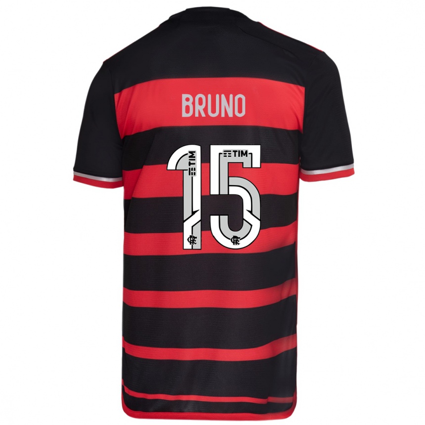 Hombre Fútbol Camiseta Fabrício Bruno #15 Negro Rojo 1ª Equipación 2024/25 México