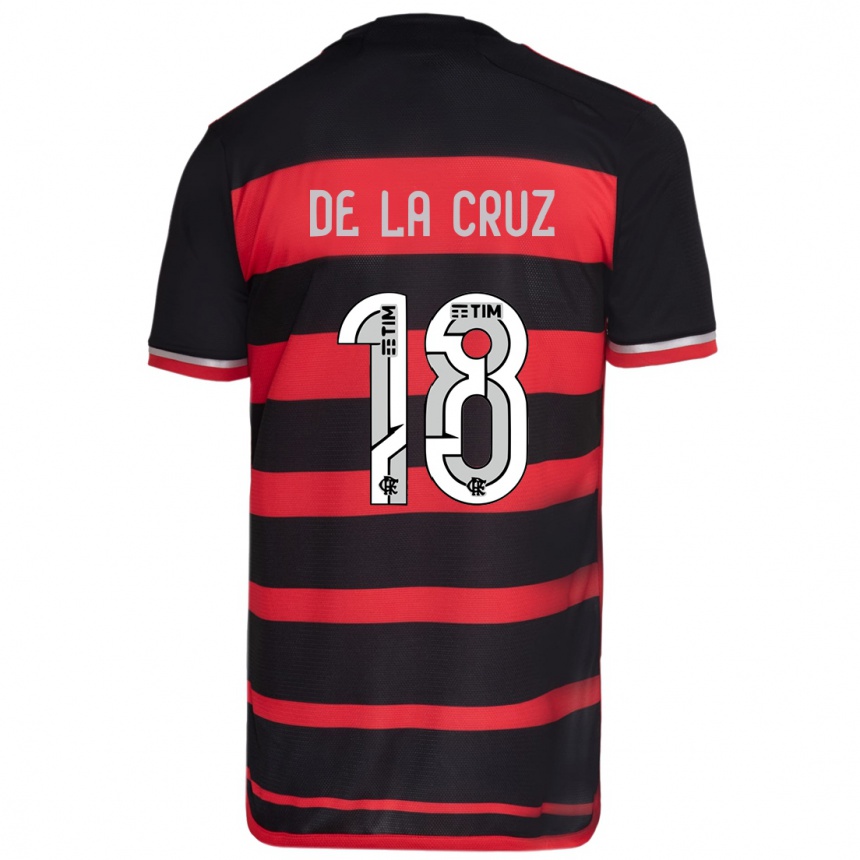 Hombre Fútbol Camiseta Nicolás De La Cruz #18 Negro Rojo 1ª Equipación 2024/25 México