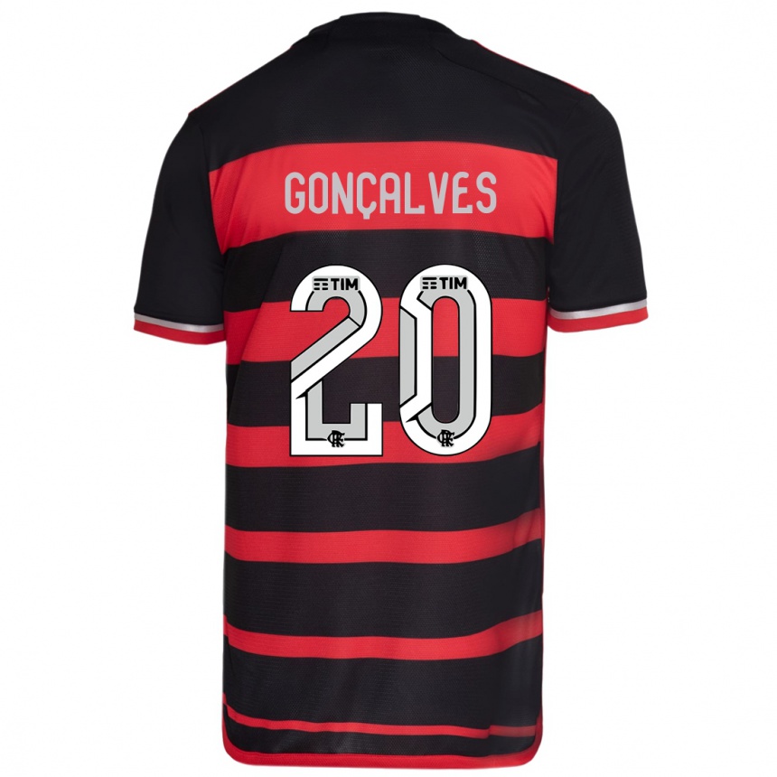 Hombre Fútbol Camiseta Matheus Gonçalves #20 Negro Rojo 1ª Equipación 2024/25 México