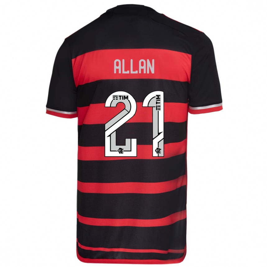 Hombre Fútbol Camiseta Allan #21 Negro Rojo 1ª Equipación 2024/25 México