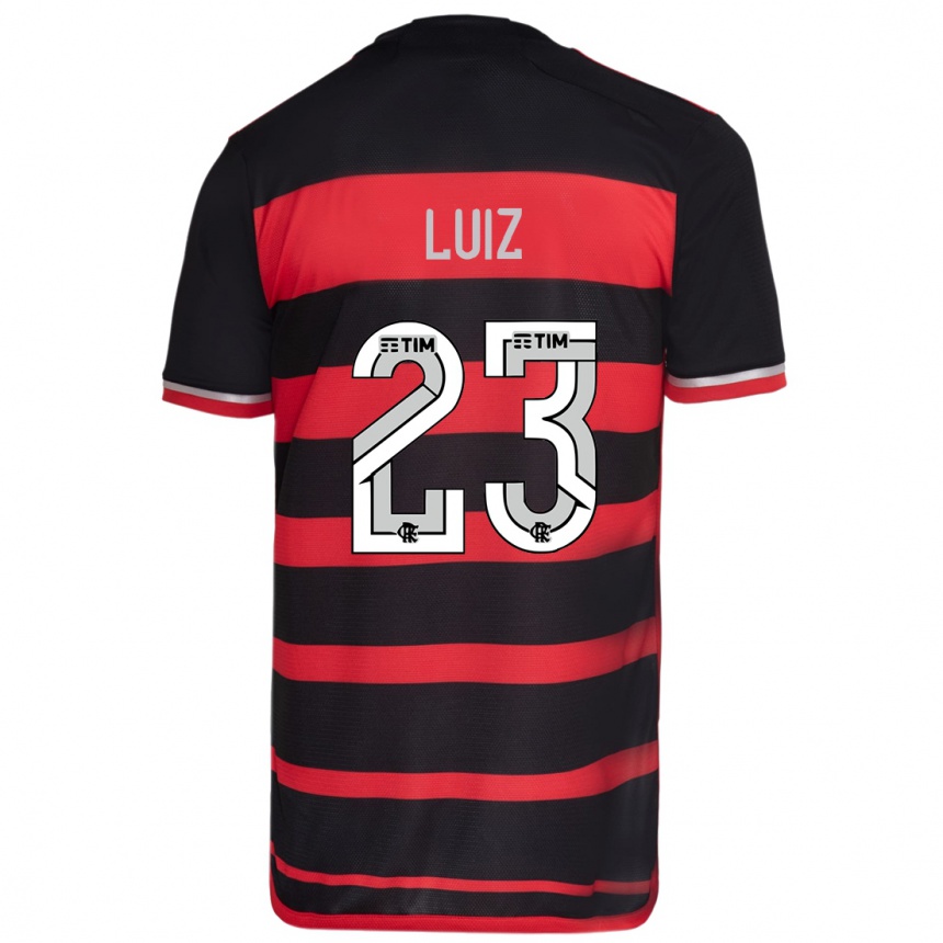 Hombre Fútbol Camiseta David Luiz #23 Negro Rojo 1ª Equipación 2024/25 México