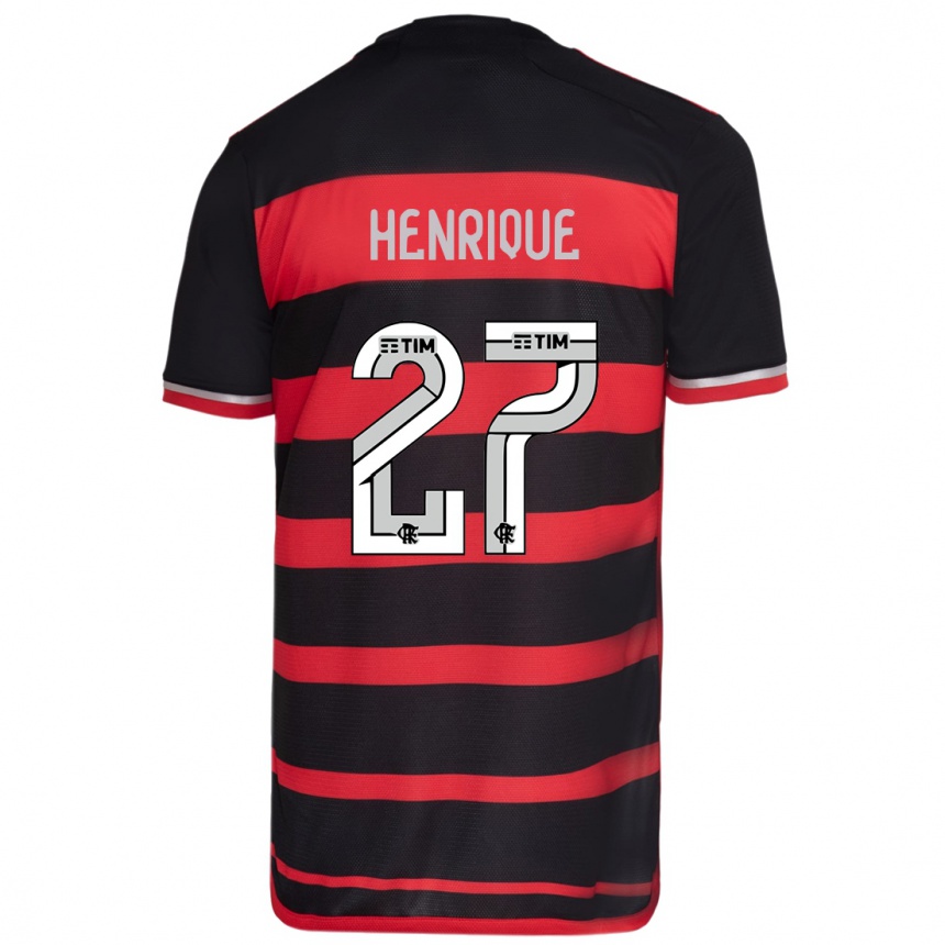 Hombre Fútbol Camiseta Bruno Henrique #27 Negro Rojo 1ª Equipación 2024/25 México