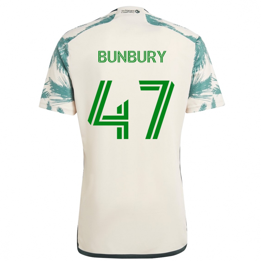 Hombre Fútbol Camiseta Mataeo Bunbury #47 Beige Marrón 2ª Equipación 2024/25 México