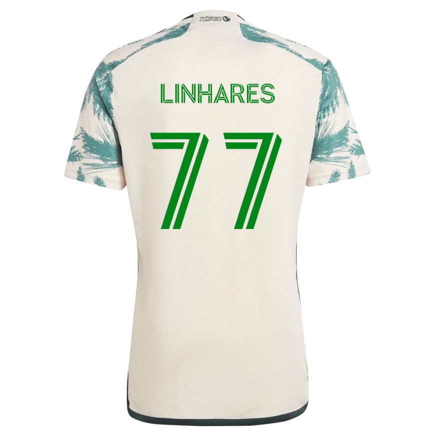 Hombre Fútbol Camiseta Kyle Linhares #77 Beige Marrón 2ª Equipación 2024/25 México