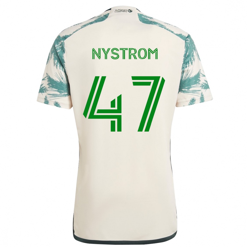 Hombre Fútbol Camiseta Maximo Nystrom #47 Beige Marrón 2ª Equipación 2024/25 México