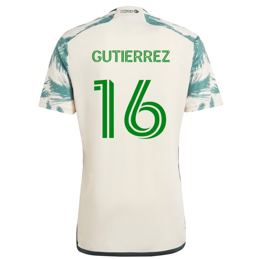 Hombre Fútbol Camiseta Diego Gutiérrez #16 Beige Marrón 2ª Equipación 2024/25 México