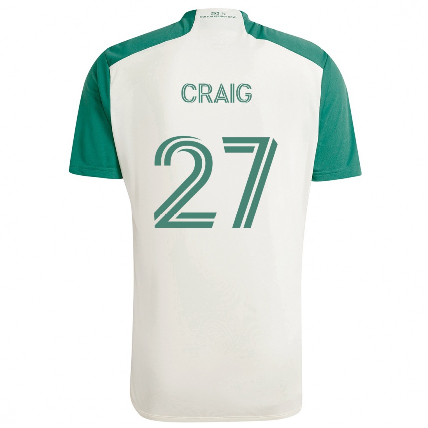 Hombre Fútbol Camiseta Brandan Craig #27 Colores Tostados Verde 2ª Equipación 2024/25 México