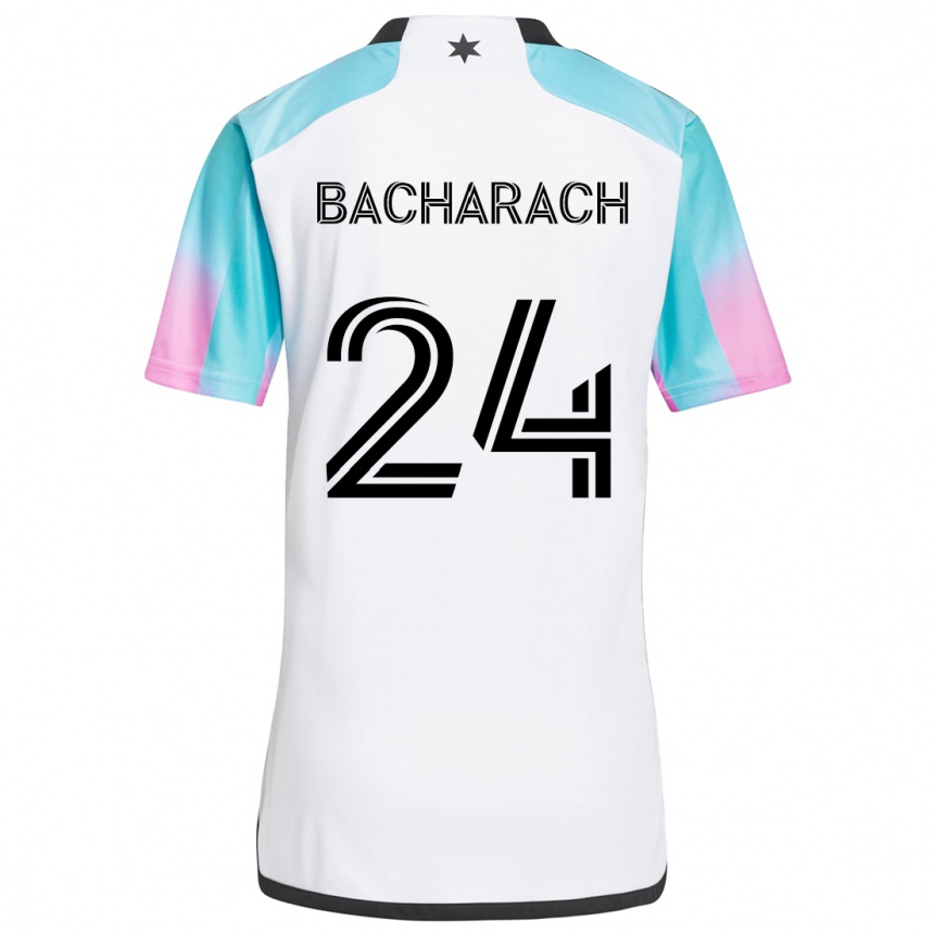 Hombre Fútbol Camiseta Hugo Bacharach #24 Blanco Azul Negro 2ª Equipación 2024/25 México