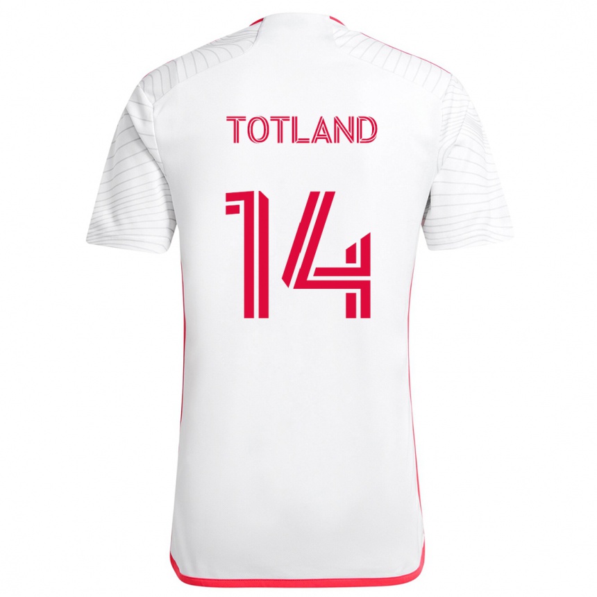 Hombre Fútbol Camiseta Tomas Totland #14 Blanco Rojo 2ª Equipación 2024/25 México