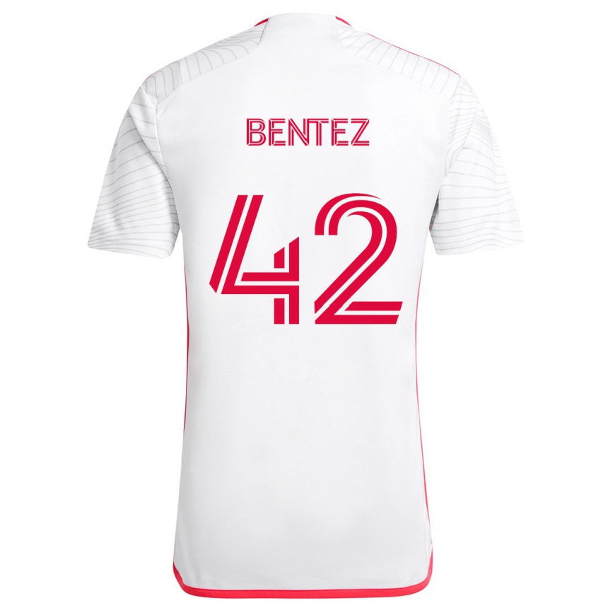 Hombre Fútbol Camiseta Óscar Benítez #42 Blanco Rojo 2ª Equipación 2024/25 México