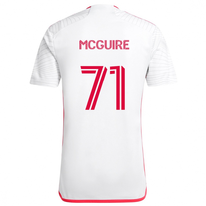 Hombre Fútbol Camiseta Nolan Mcguire #71 Blanco Rojo 2ª Equipación 2024/25 México