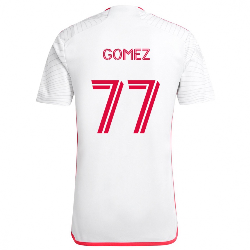 Hombre Fútbol Camiseta Sam Gomez #77 Blanco Rojo 2ª Equipación 2024/25 México