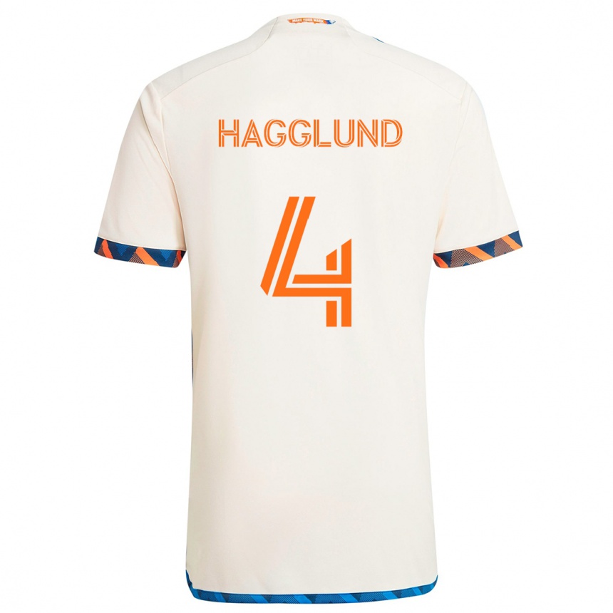 Hombre Fútbol Camiseta Nick Hagglund #4 Blanco Naranja 2ª Equipación 2024/25 México