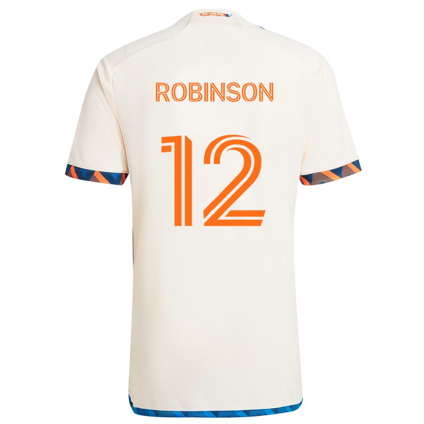 Hombre Fútbol Camiseta Miles Robinson #12 Blanco Naranja 2ª Equipación 2024/25 México