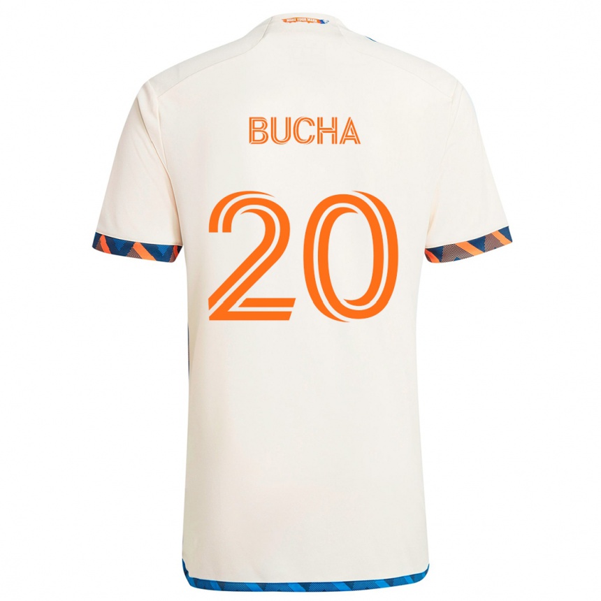 Hombre Fútbol Camiseta Pavel Bucha #20 Blanco Naranja 2ª Equipación 2024/25 México