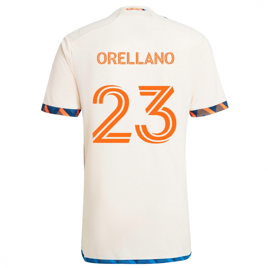 Hombre Fútbol Camiseta Luca Orellano #23 Blanco Naranja 2ª Equipación 2024/25 México