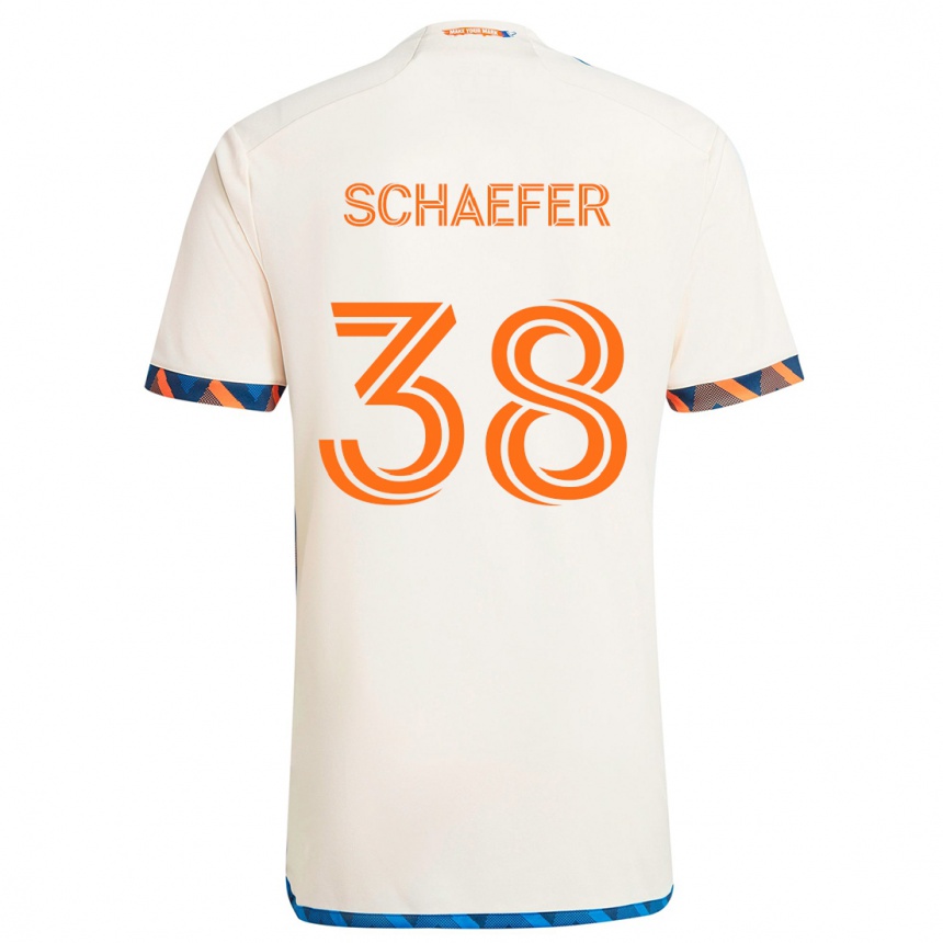 Hombre Fútbol Camiseta Brian Schaefer #38 Blanco Naranja 2ª Equipación 2024/25 México