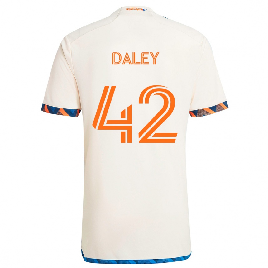 Hombre Fútbol Camiseta Amir Daley #42 Blanco Naranja 2ª Equipación 2024/25 México