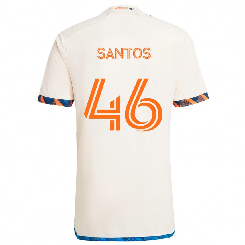 Hombre Fútbol Camiseta Guilherme Santos #46 Blanco Naranja 2ª Equipación 2024/25 México