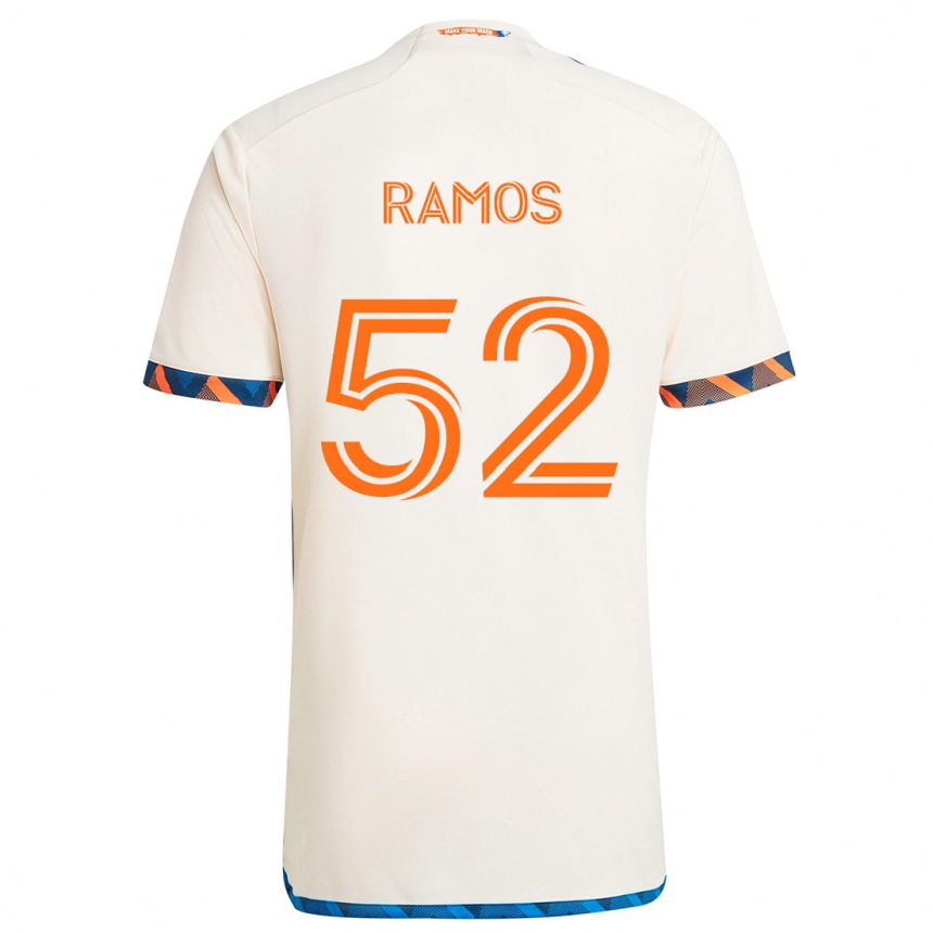 Hombre Fútbol Camiseta Yair Ramos #52 Blanco Naranja 2ª Equipación 2024/25 México