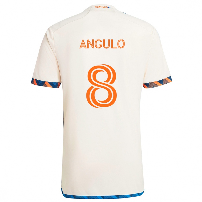 Hombre Fútbol Camiseta Marco Angulo #8 Blanco Naranja 2ª Equipación 2024/25 México