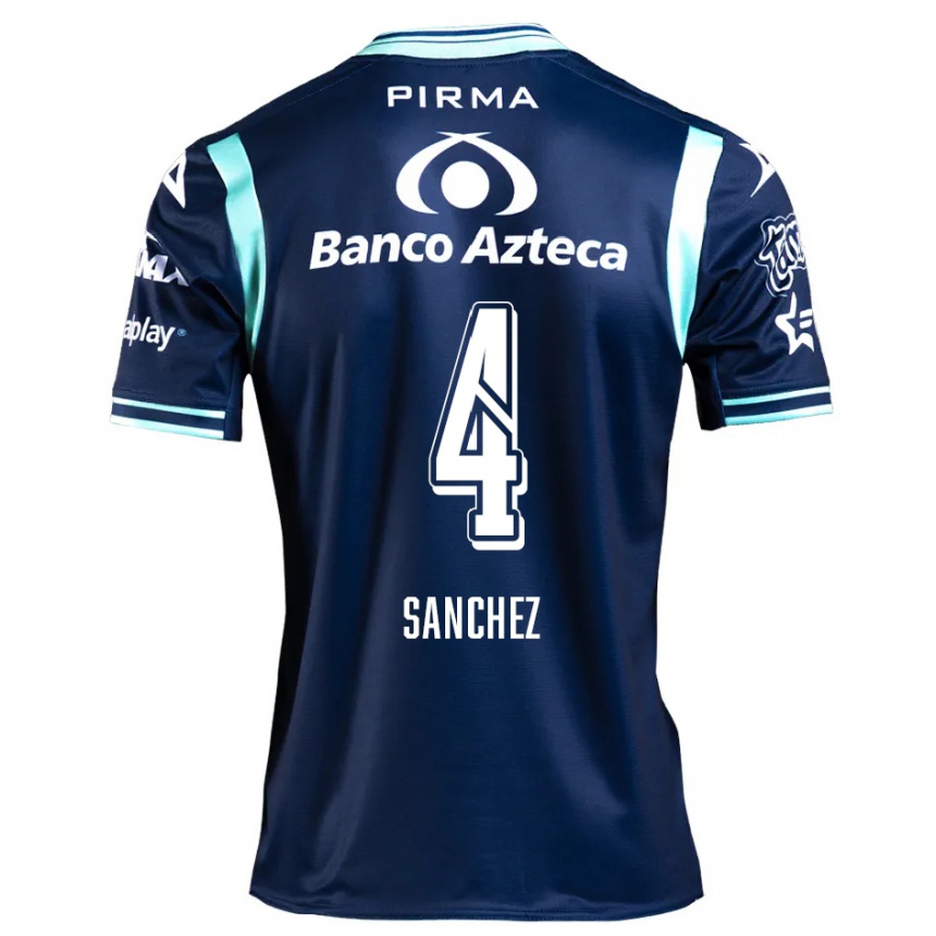 Hombre Fútbol Camiseta Liliana Sánchez #4 Azul Marino 2ª Equipación 2024/25 México