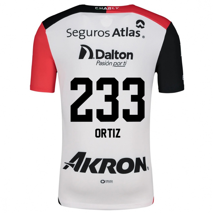 Hombre Fútbol Camiseta Brandon Ortiz #233 Blanco Rojo Negro 2ª Equipación 2024/25 México