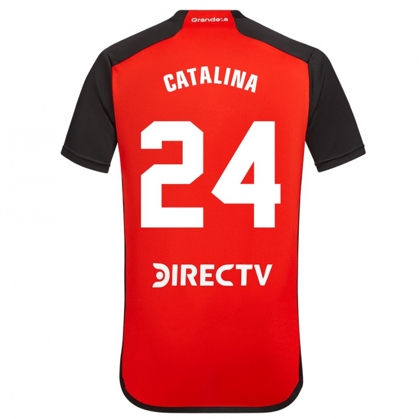 Hombre Fútbol Camiseta Catalina Julia Primo #24 Rojo Negro Blanco 2ª Equipación 2024/25 México