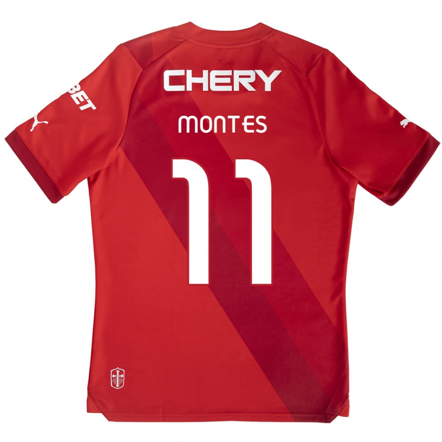 Hombre Fútbol Camiseta Clemente Montes #11 Rojo Blanco 2ª Equipación 2024/25 México