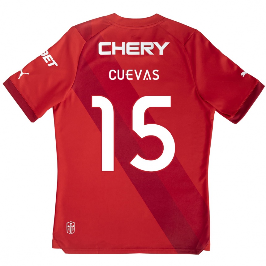 Hombre Fútbol Camiseta Cristian Cuevas #15 Rojo Blanco 2ª Equipación 2024/25 México